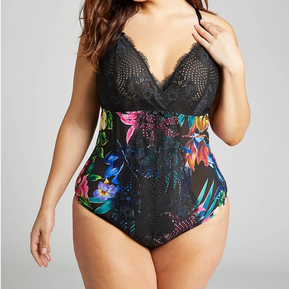 Lane Bryant Cacique Floral Bodysuit